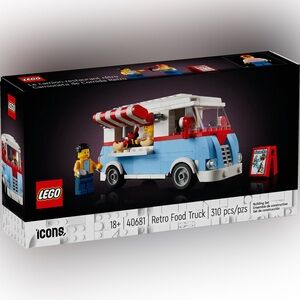 LEGO Icons Retro Food Truck Set - Blue, Red, and White